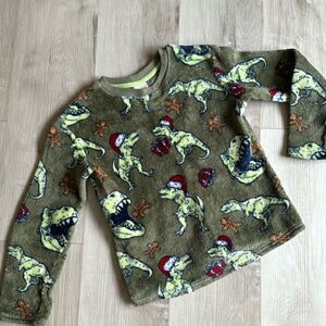 Cat & Jack Dinosaur Holiday Fleece Sweatshirt Size Medium 8